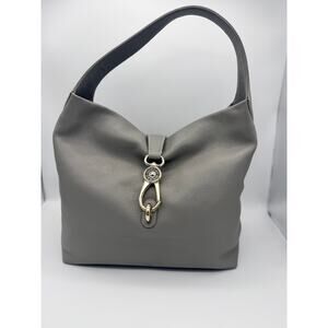 Dooney & Bourke Pebble Grain Logo Lock Hobo Bag - Elephant